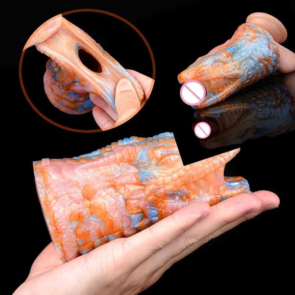 Liquid Silicone Penis Sleeves Set for Men Hollow Augmentation Penis Wear Toy Adult Products