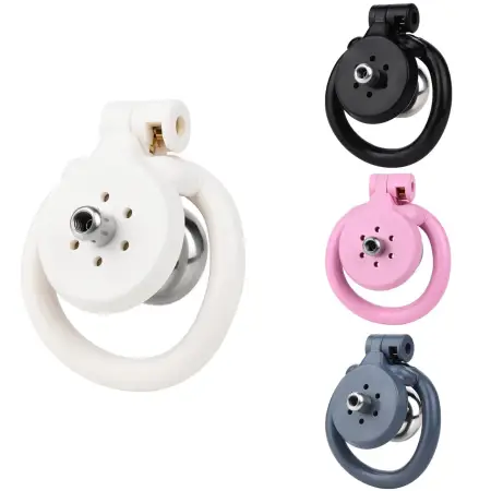 Male Chastity Cage ABS Resin Cock Cage Device, 4 Colors & Multiple Ring Sizes, Adult Bondage Toy Cages for Men