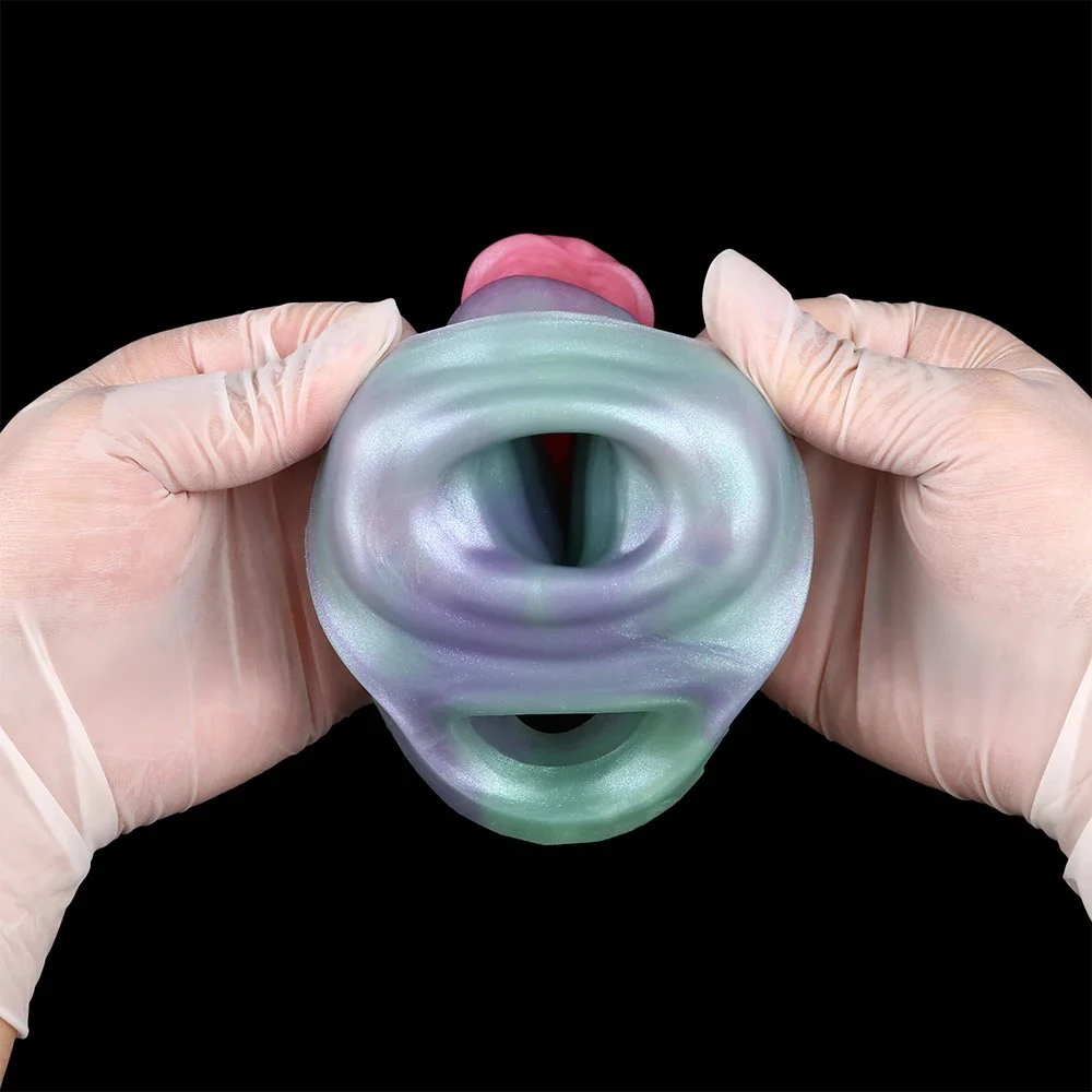 Monster Penis Extender Sleeve with Cock Ring,Male Penis Sleeve Enlarger,Silicone Penis Knot Penis Sheath for Men