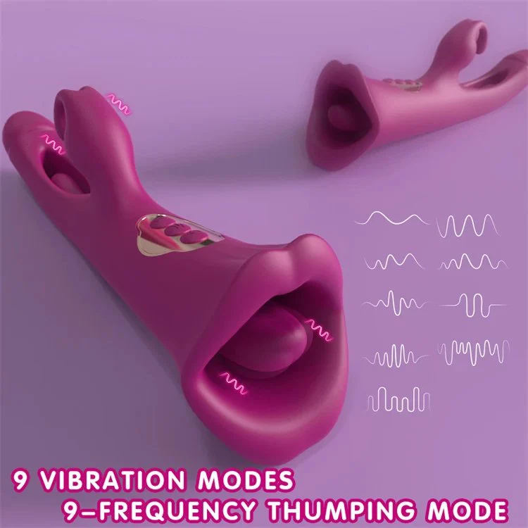 9 Frequency 3 in 1 Clitoral Sucking Mouth Tongue Licking Flapping Rabbit Vibrator Sex Toys for Women