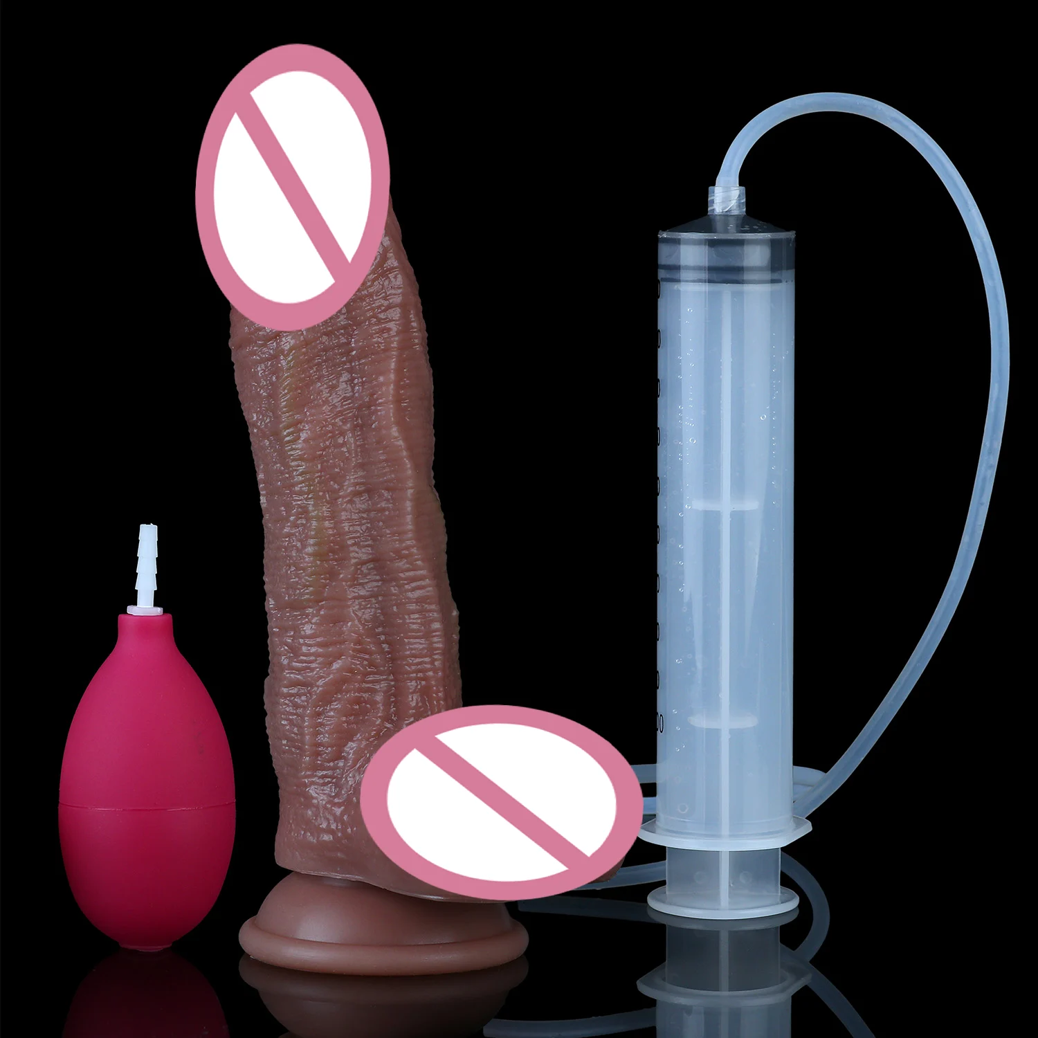 Realistic Double-Layer Skin-Like Textured Sliding Squirting Dildo Liquid Silicone for an Authentic Adult Toy Experience