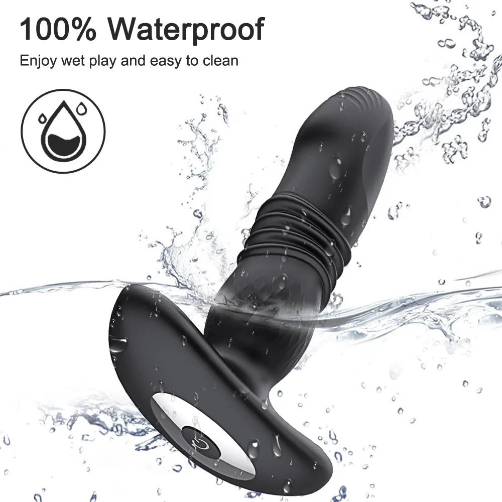 Adult Silicone Sex Toys Electric Shock Pull Anal Plug Back Chamber Vibration Masturbation Massager Shock Stimulation