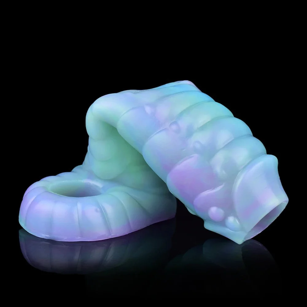 Liquid Silicone for Man Extension Penis Sleeve Cover Adult Sex Toys alien Cock Penis Enlargement for Man Ejaculation