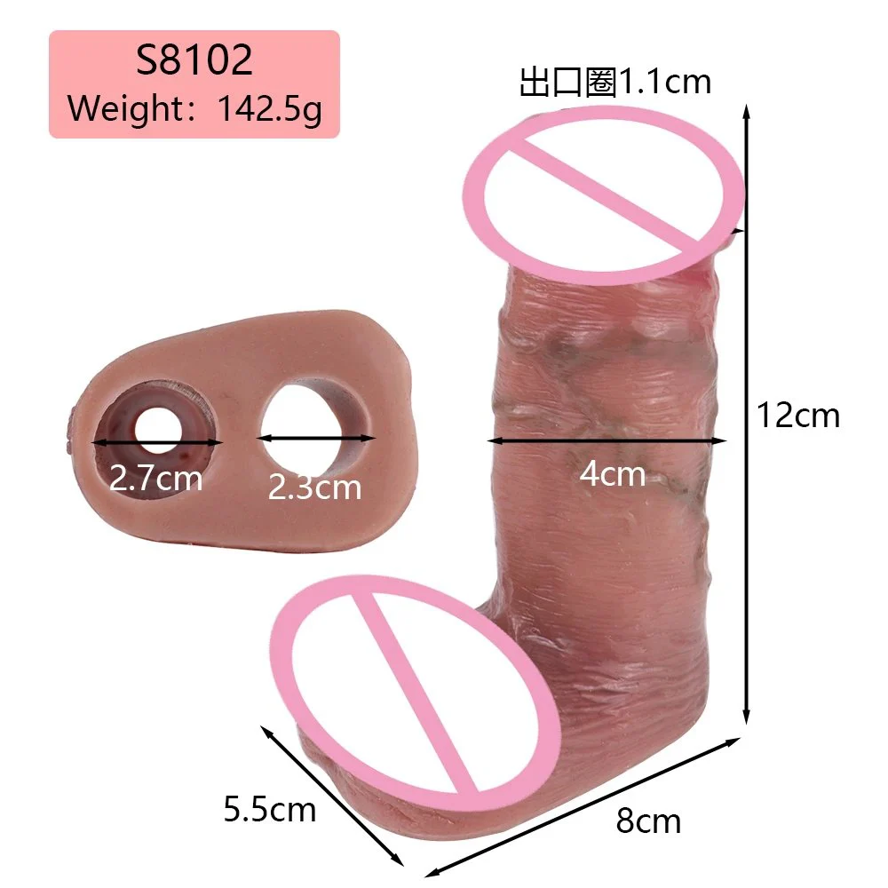 Liquid Silicone Realistic Penis Sleeve Extender Condoms Delay Ejaculation Ultrathin Penis Enlargement Sextoy for Men