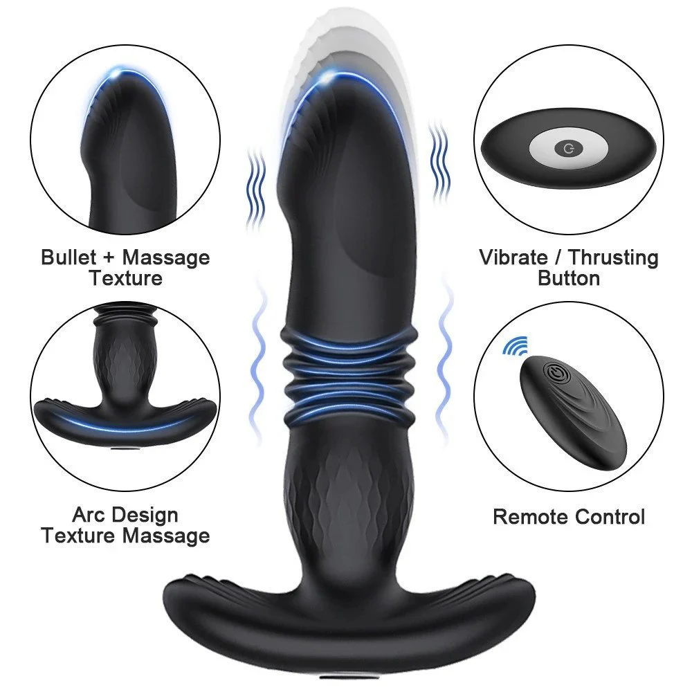 Adult Silicone Sex Toys Electric Shock Pull Anal Plug Back Chamber Vibration Masturbation Massager Shock Stimulation