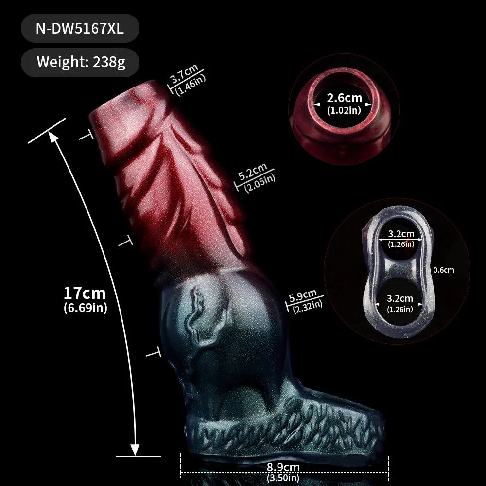 Monster Penis Sleeve Cock Sleeve with Knot Male Sex Toys Enhance Male Endurance Silicone Penis Ring Enlarge Prolong for Men