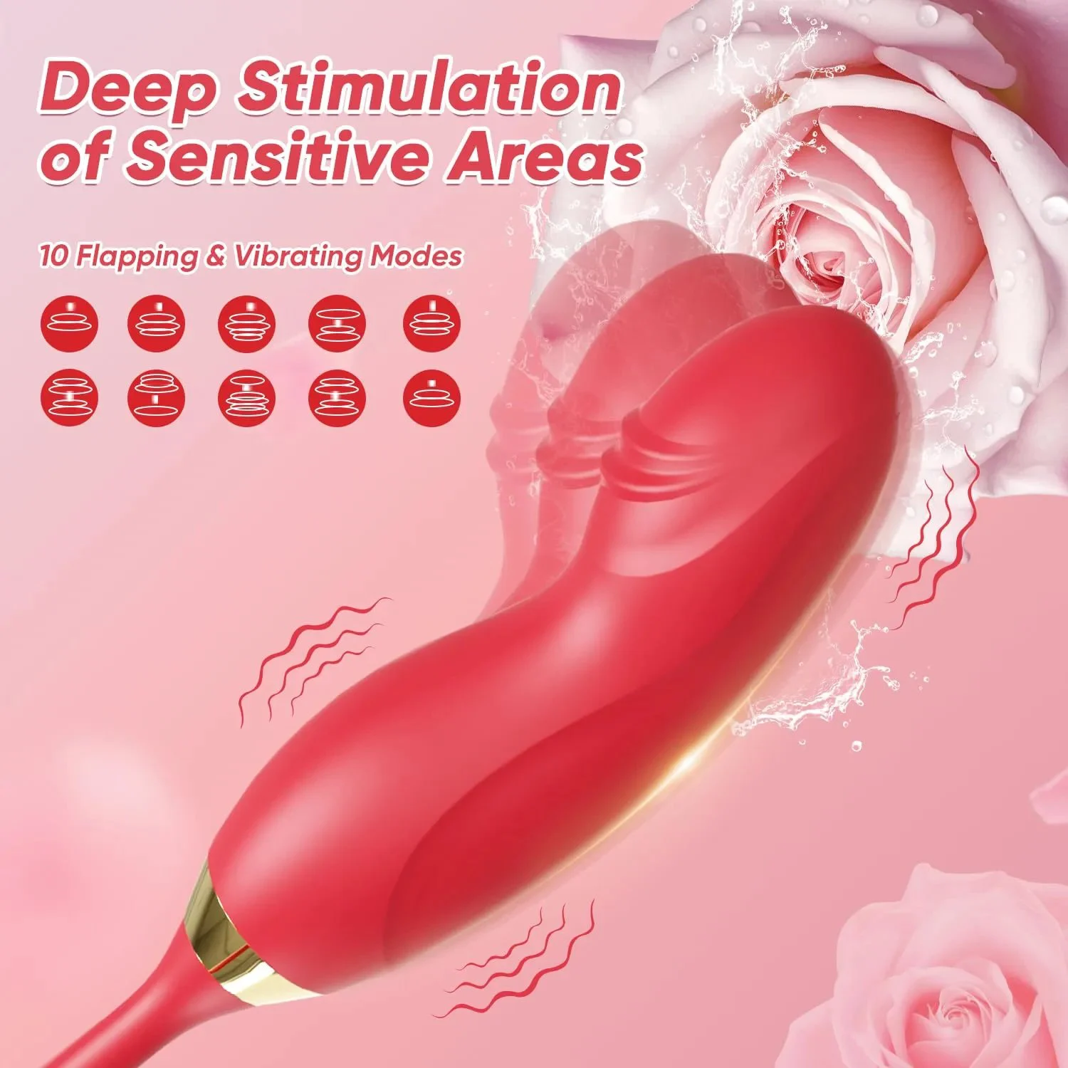 2 in 1 Toy for Women Vibrator Tongue Licker Adult Toys Mouth Lips Vibrator Swinging Modes Nipples Stimulation