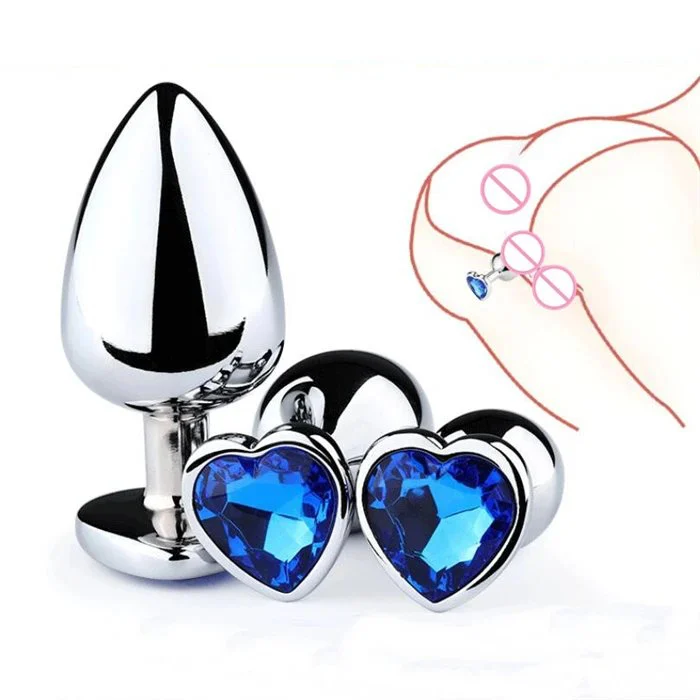 Unisex Adult Products L Size Multi-Color Crystal Glass Jewelry Metal Anal Butt Plug Diamond Shaped Dildo for Couples Sex Toys