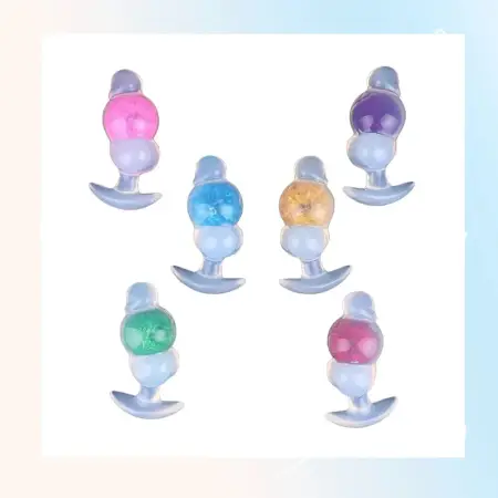 Vibrating Silicone Large Anal Plug 3 Speed+7 Frequency Double 6 Colors Multi-frequency Vibrating Anal Plugs