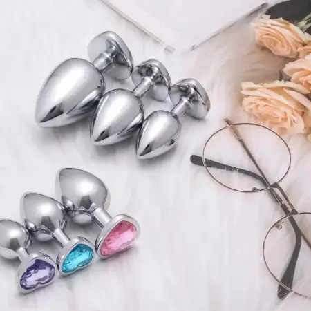 Waterproof Anal Plug Stainless Steel Colorful Metal Sex Toys for Men & Women Crystal Jewelry Inspired Anal Butt Plug