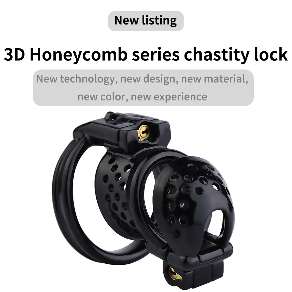 Male Cock Cage Chastity Device Chastity Cock Cage Device with 3 Active Sizes Rings Adult Sex Toy for Men Penis Exercise