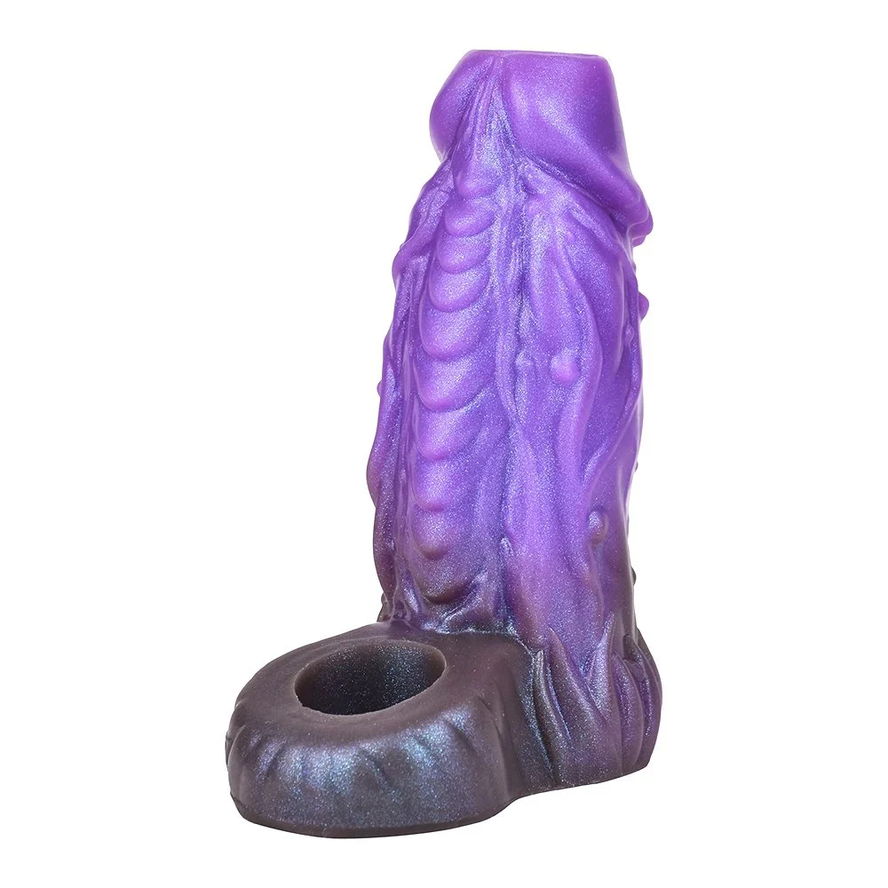 Enhance Male Endurance Reusable Penis Sleeve Monster Cock Sleeve Penis Extender Fantasy Penis Enlarger with Silicone Cock Ring