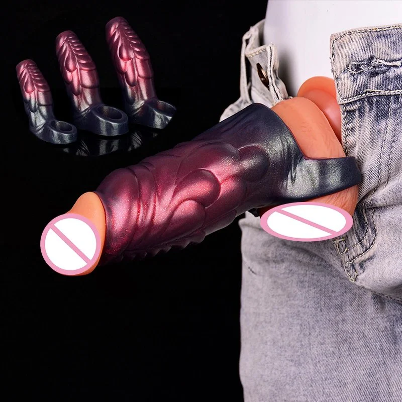 Fantasy Sheath Monster Sleeve with 3 Active Size Fantasy Cock Extender Reusable Penis Sleeve Cock