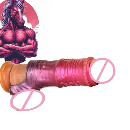 Platinum Liquid Silicone Horse Penis Sleeve Enlarger Extender Reusable Condoms for Penis Sleeve Enlargement Funny Delay Condom