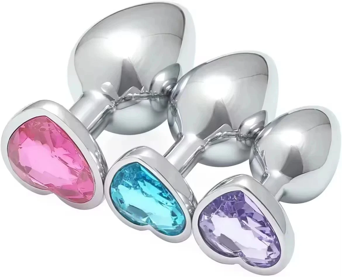 Waterproof Anal Plug Stainless Steel Colorful Metal Sex Toys for Men & Women Crystal Jewelry Inspired Anal Butt Plug