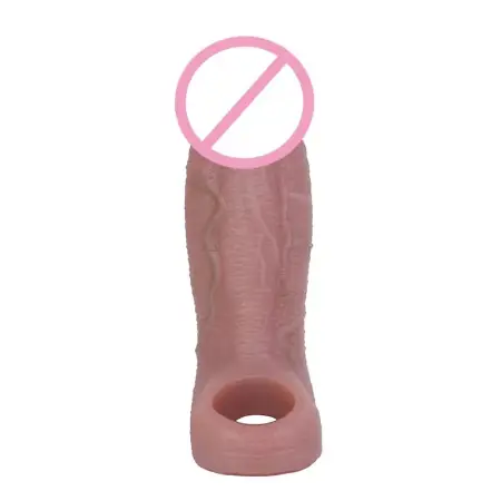 Male Penis Sleeve Silicone Penis Extender Reusable Realistic Penis Enlarger Delay Ejaculation Sex Toys