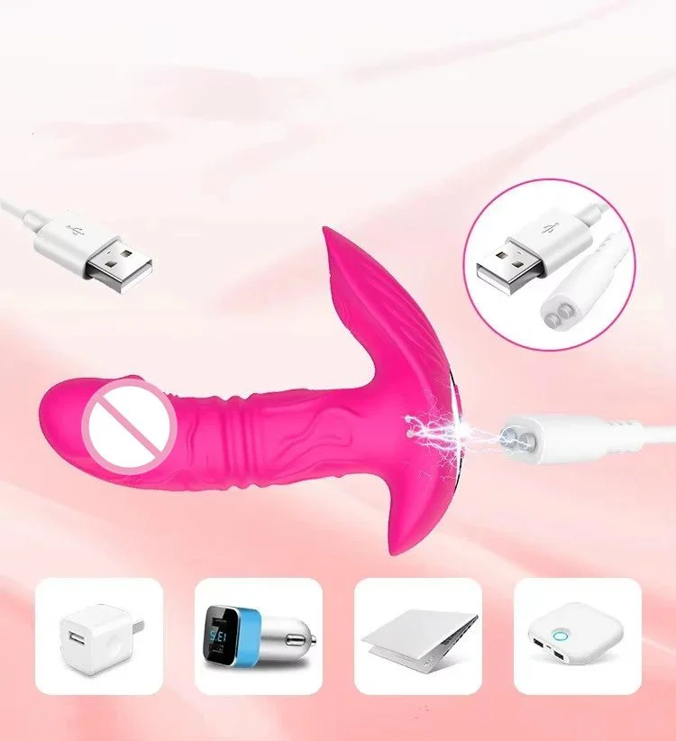 APP Remote Control Invisible Wearable Panty Vibrator Telescopic Vibrating Dildo Sex Toys for Women