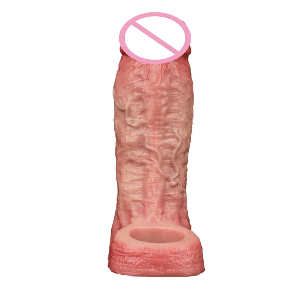Male Realistic Dildo Penis Enlargement Sleeve Soft Penis Enlargement Sleeve Simulation Dildo Sex Couple Sex Toy