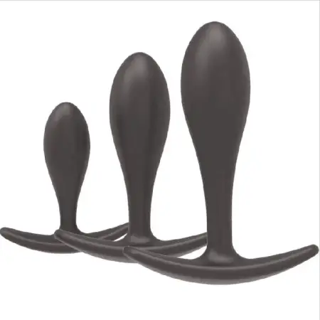 Silicone Wearable Butt Plug and Anal Dildo Set 3 Different Sizes Sex Products