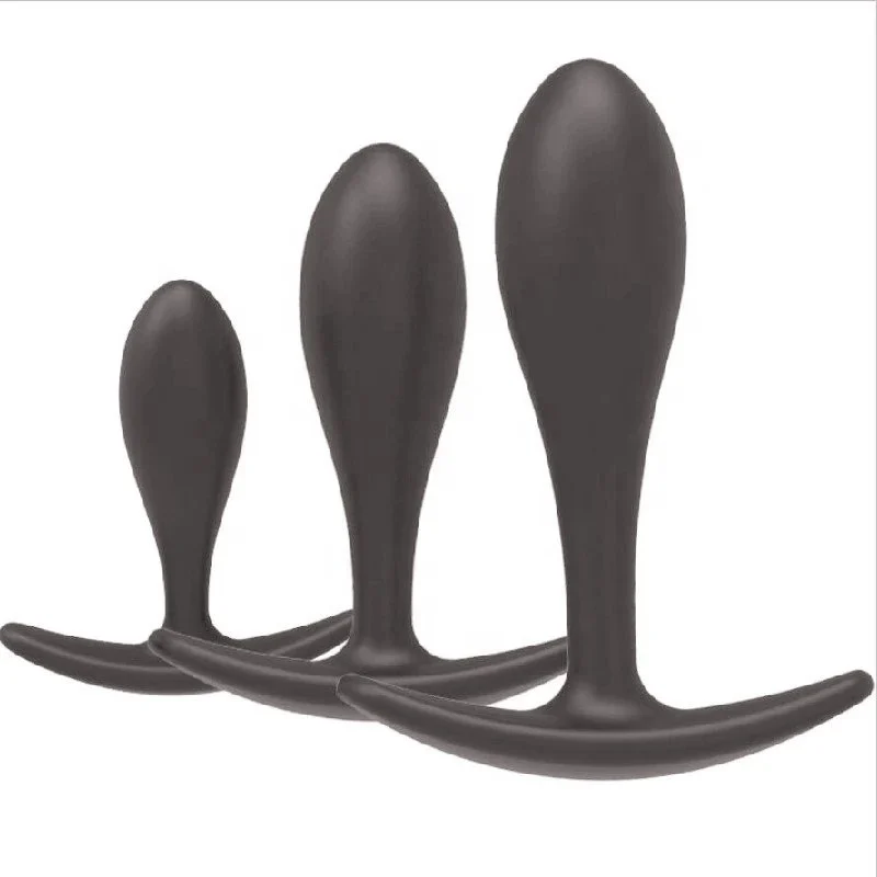 Silicone Wearable Butt Plug and Anal Dildo Set 3 Different Sizes Sex Products