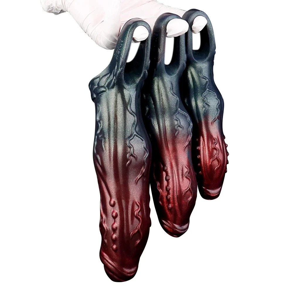 Male Penis Enlargement Sleeve Closed Sleeve Fantasy Monster Dildo Soft Silicone Penis Enlargement Couples Sex Toy