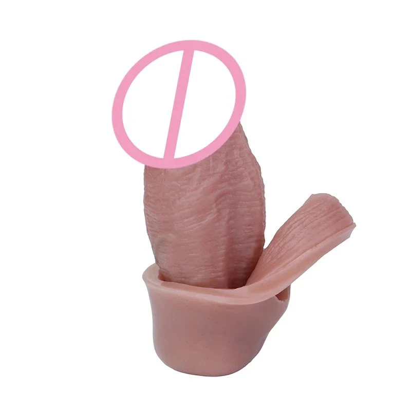 New Realistic Silicone Cock Sleeve with Elastic Lock Ring Girth & Length Enhancer Reusable Male Sex Toy