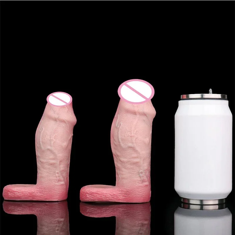 Large Penis Sleeve Size S M Silicone Penis Enlarger with Cock Ring Reusable Male Penis Sheath Adult Sex Toy for Men