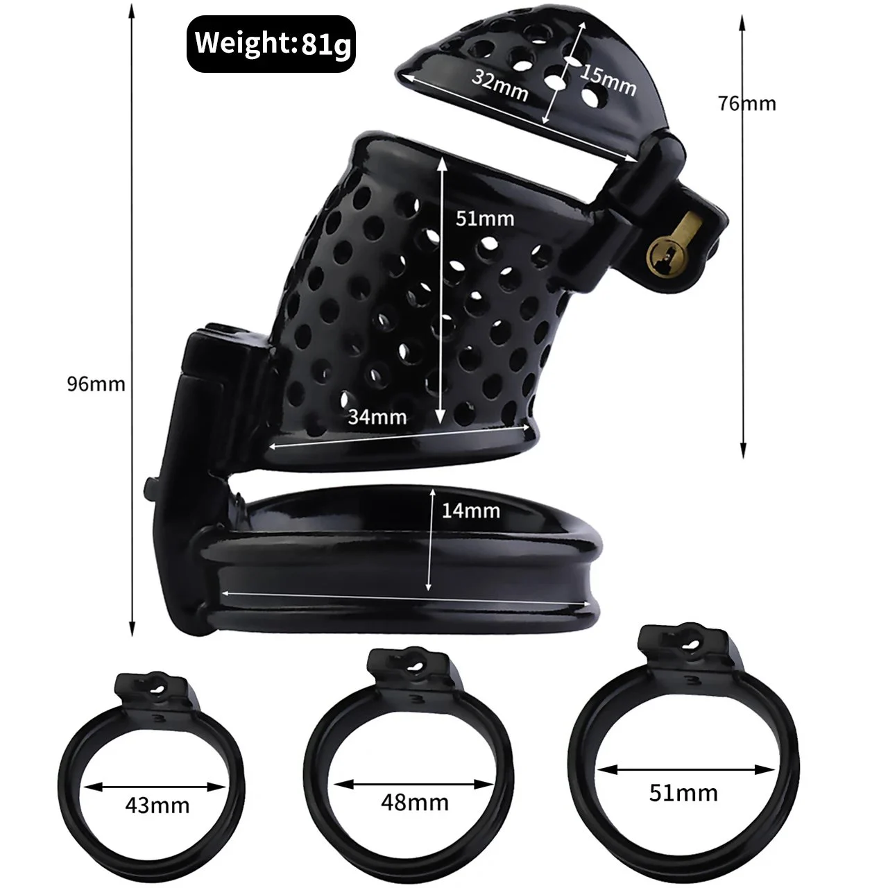 Male Cock Cage Chastity Device Chastity Cock Cage Device with 3 Active Sizes Rings Adult Sex Toy for Men Penis Exercise
