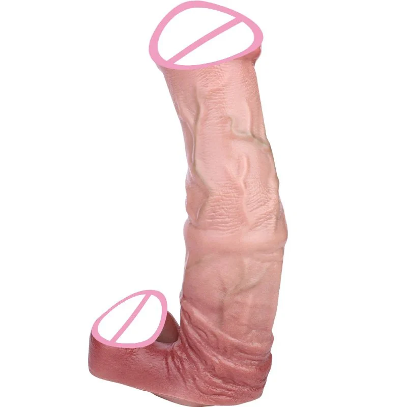 Large Realistic Horse Penis Sleeve Silicone Fantasy Dildo Sheath Delay Ejaculation Cock Enlargement Sex Toy for Men
