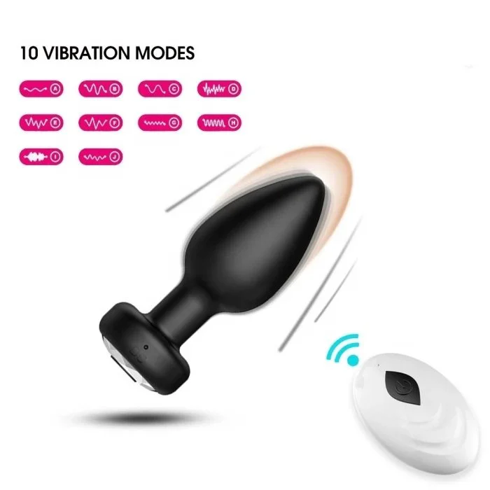 Wireless Remote Control 10-Frequency Silicone Anal Plug and Dildo Set Vibrating for Men and Women's Anal Enjoyment