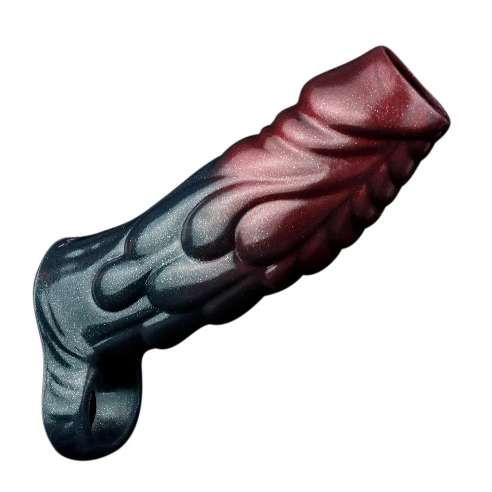 Latest Silicone Penis Sleeve Sex Toys - XL Male Penis Extender Realistic Cock Sleeve Couple Game Flirting Sex Toy