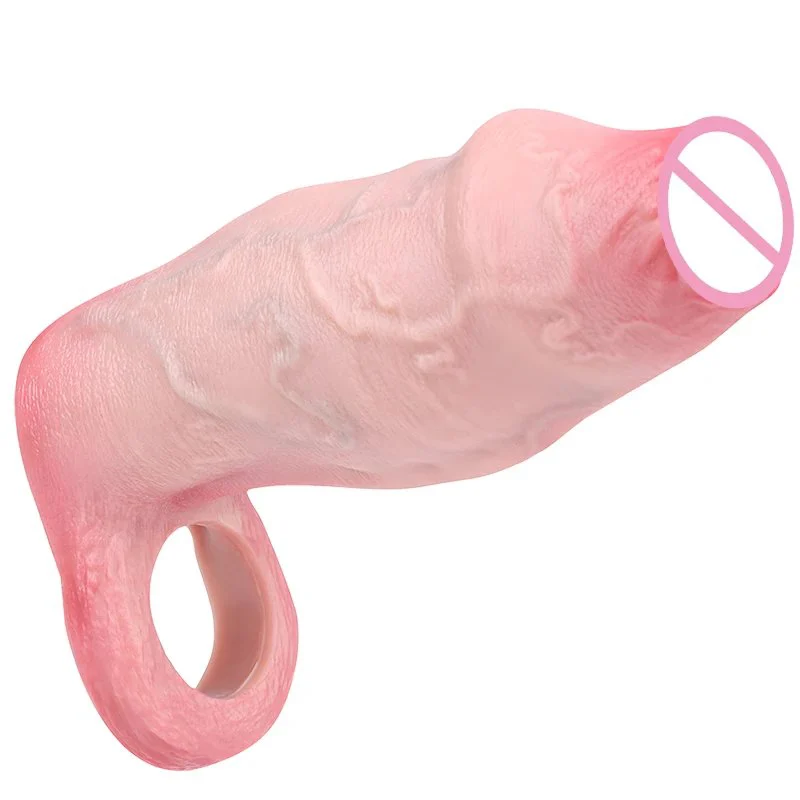 Open-ended Male Penis Extender with a Realistic Penis Sleeve Made of Safe Silicone for Enhanced Experience