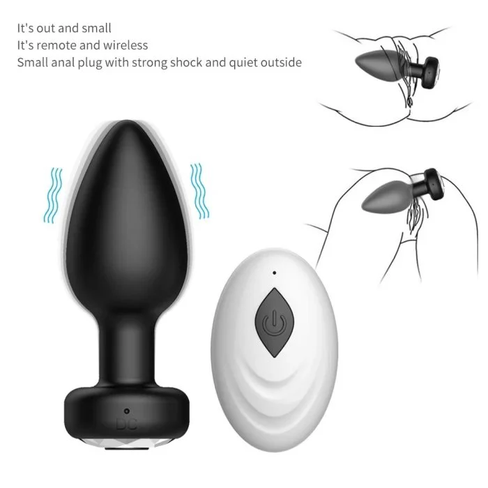 Wireless Vibrating Anal Plug Silicone Sex Toy for Intimate Anal Play