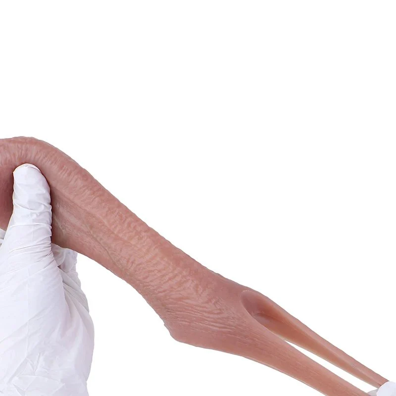 New Realistic Silicone Cock Sleeve with Elastic Lock Ring Girth & Length Enhancer Reusable Male Sex Toy