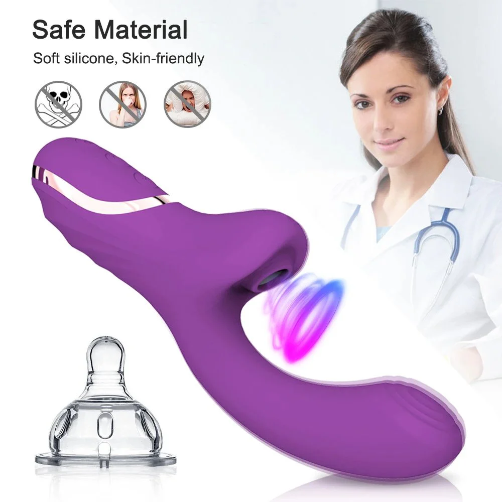 2 in 1 Powerful Clitoris Sucking Sex Vibrator G Spot Stimulator Vagina Dildo Vibrator for Women