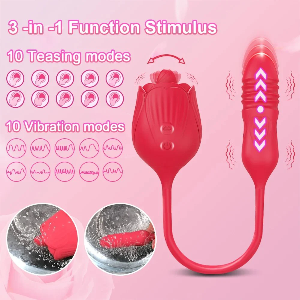 2 in 1 Rosa Vibrator Stimulator Rosa Vibrator for Women Rosa Vibrator Sex Toys for Woman