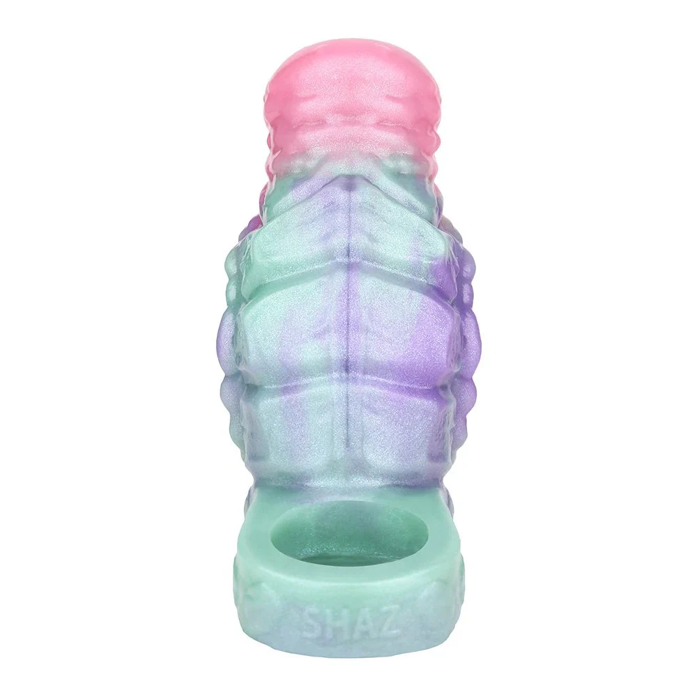 Galactic Charm Open Soft Silicone Penis Enlargement Sleeve Fantasy Monster Dildo Male Penis Extender Sex Toy
