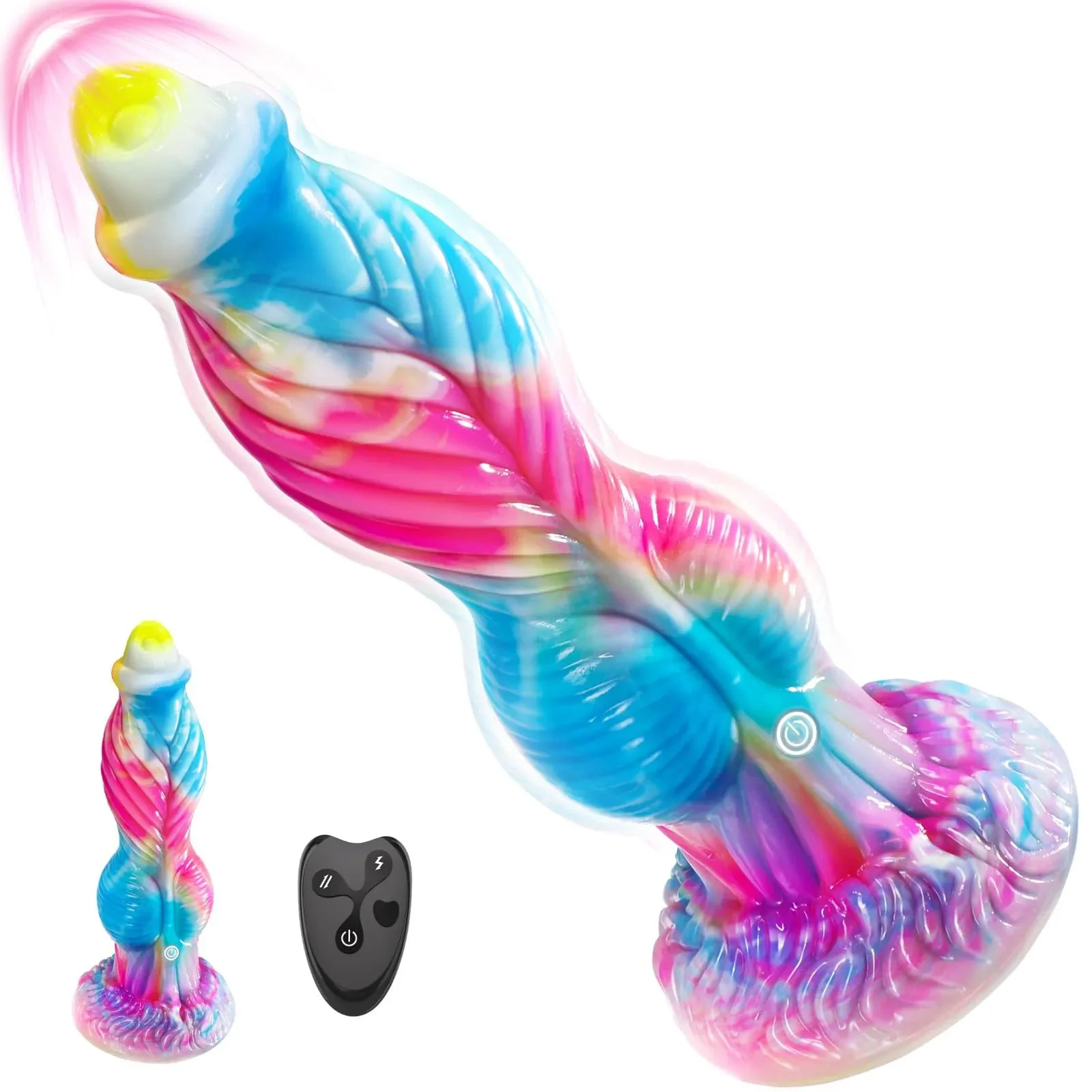 10.23 Inch Colorful Dragon Huge Big XXL Anal Telescopic Dildo Remote Control Thrusting Vibrating Monster Dildo for Women and Man