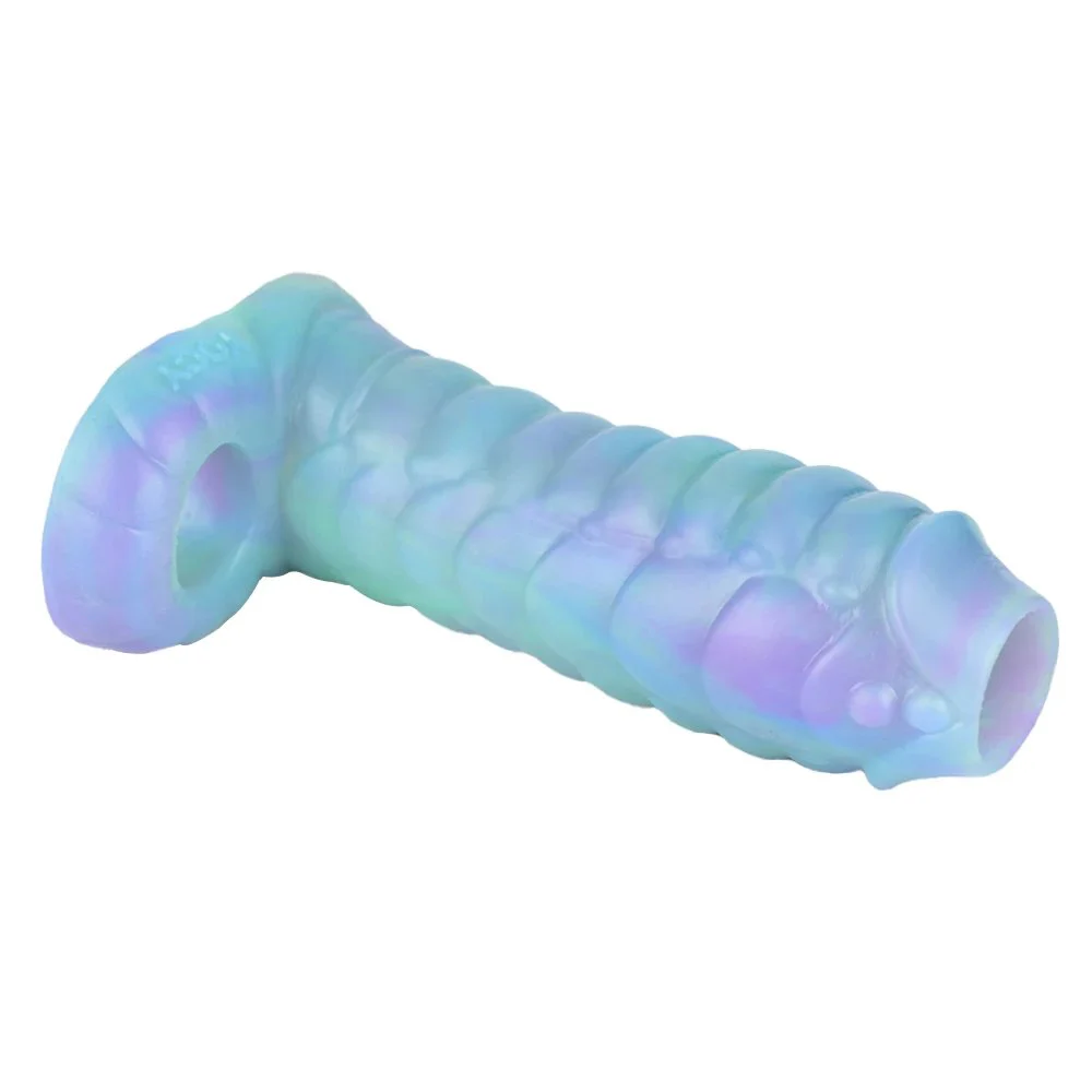 Liquid Silicone for Man Extension Penis Sleeve Cover Adult Sex Toys alien Cock Penis Enlargement for Man Ejaculation