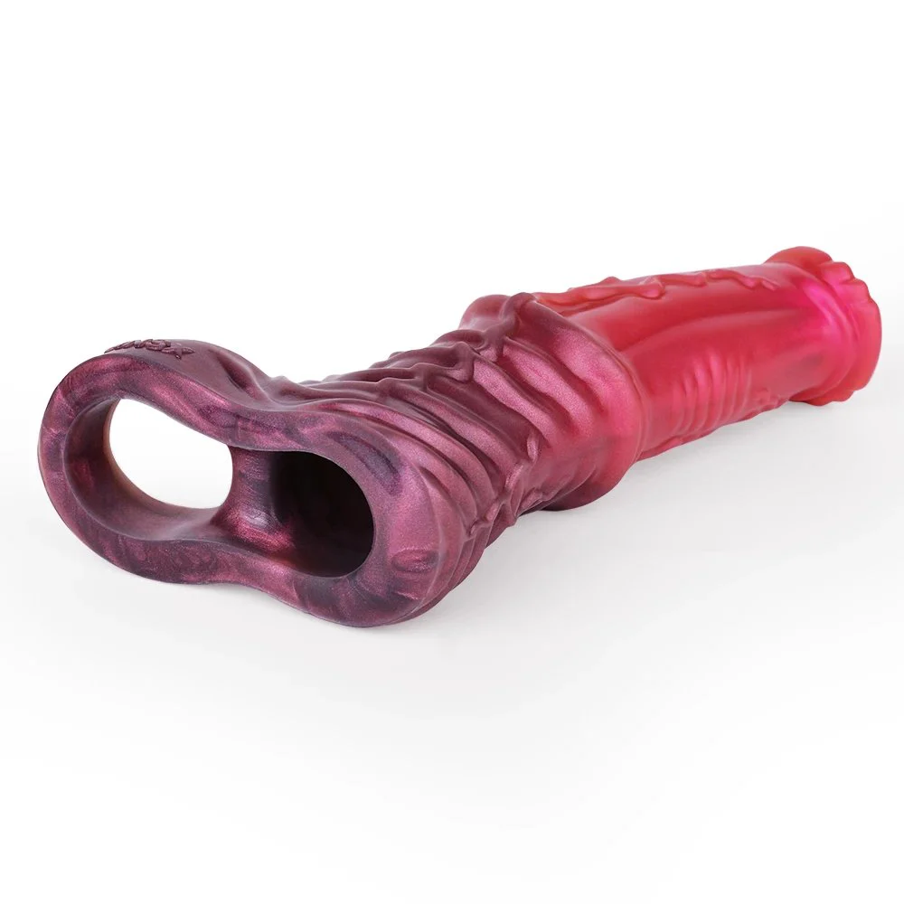 Penis Sleeve Soft Silicone Convex Pattern Friction Fantasy Dildo Simulation Penis Sleeve Male Hollow Soft Penis Enlargement