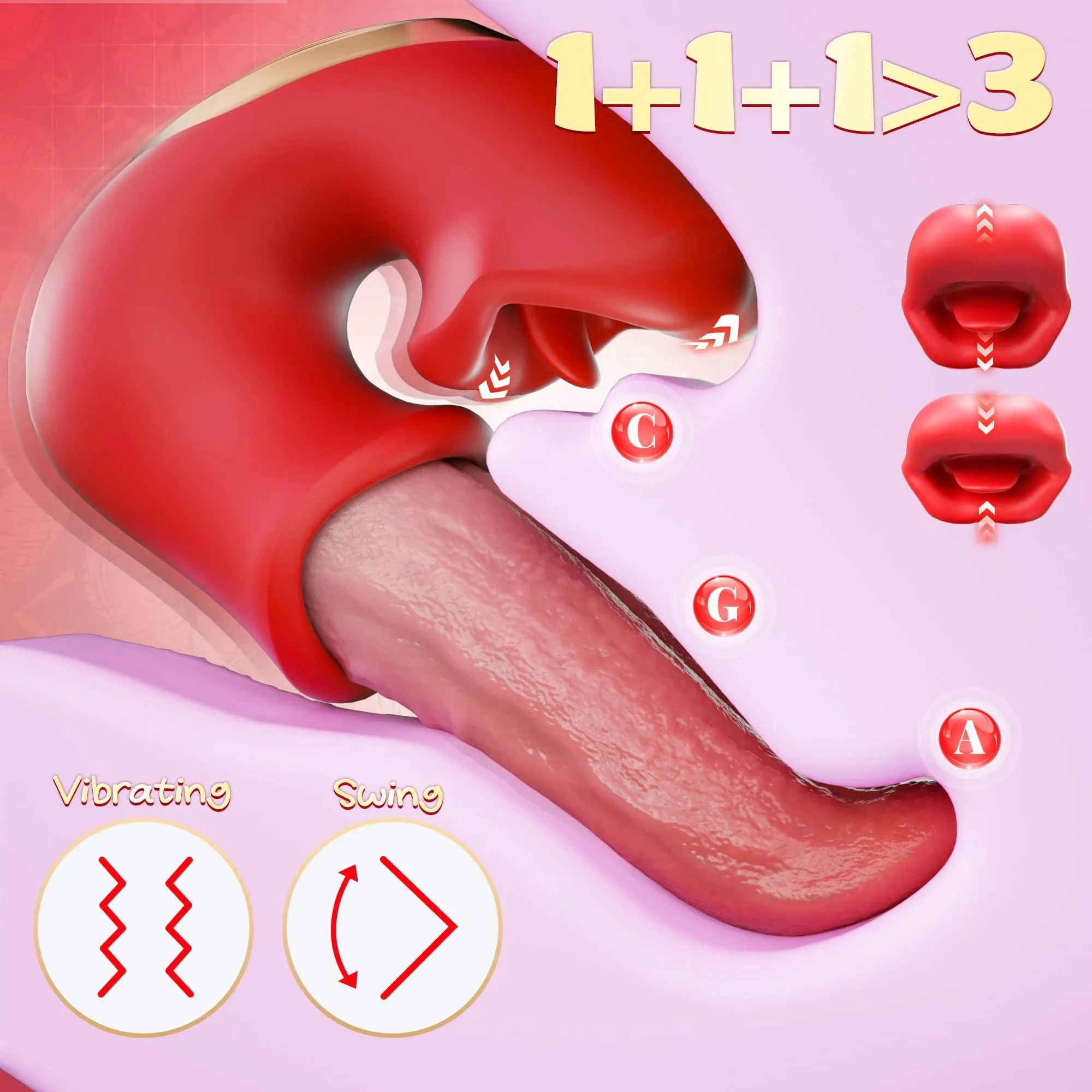 G Spot Occlusal Vibrator Women Clit Stimulator Deep Wriggle Licking Swing Realistic Tongue Biting Vibrators for Female Couples