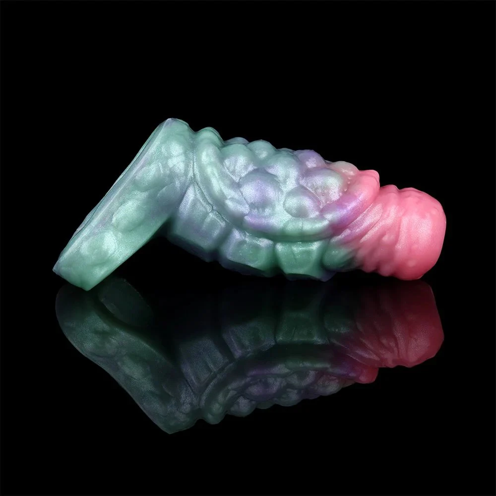 Galactic Charm Open Soft Silicone Penis Enlargement Sleeve Fantasy Monster Dildo Male Penis Extender Sex Toy