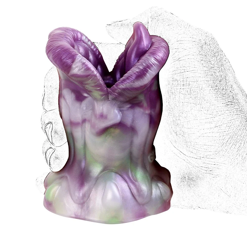 Purple Color Masturbation Cup Silicone Material Sex Toys Male Masturbator