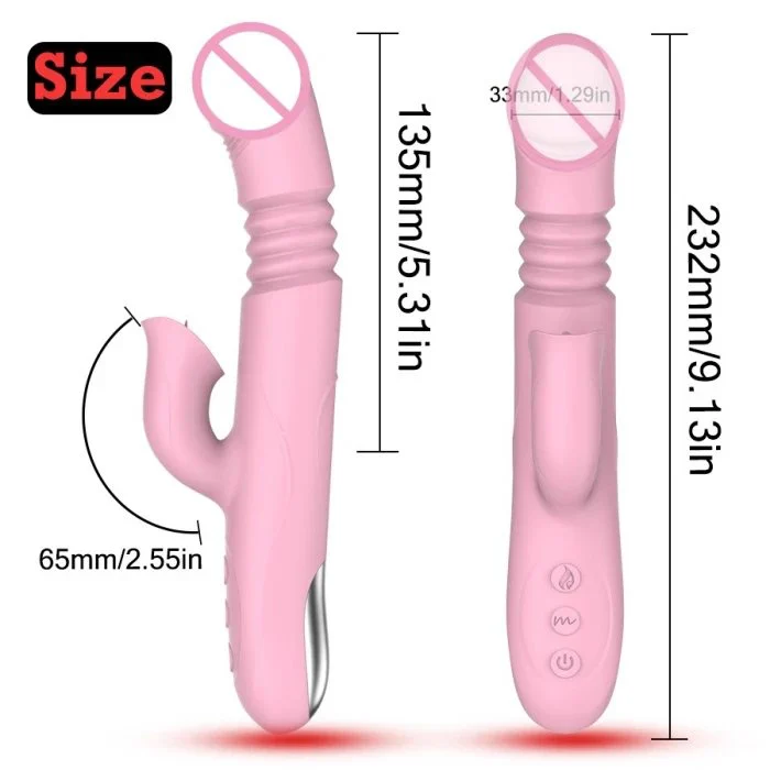 7 Frequency Silicone Thrusting Licking Dildo Vibrator for Female USB Charger Vaginal Stimulator