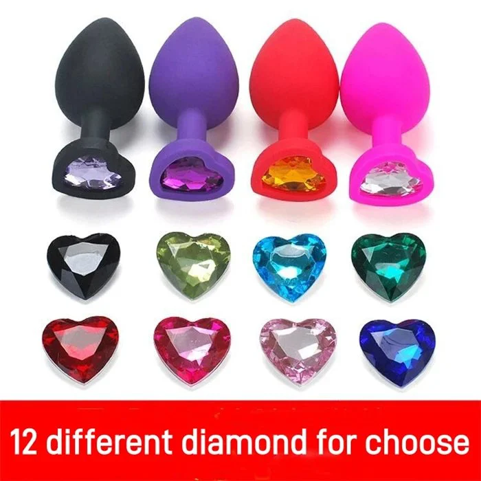 Silicone and Stainless Steel Anal Plug Vibrator Jewelry Couple's Sex Toy