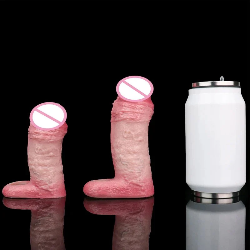 Realistic Hollow Dildo Open-ended Penis Sleeve Ring Size S M Silicone Dildo Sheath Ring Cock Enlargement Sex Toys for Men
