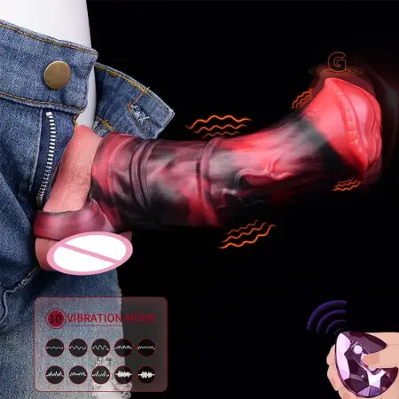 Horse Vibrating Penis Sleeve Cock Ring,Penis Ring Vibrator Extender for G Spot Stimulation,Couples Adult Sex Toys for Men