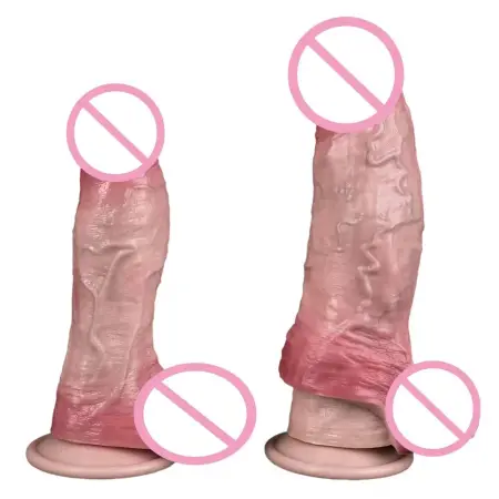 Large Size Dildo Sleeve Effectively Extend the Length of the Penis Silicone Simulation Male Penis Sleeve