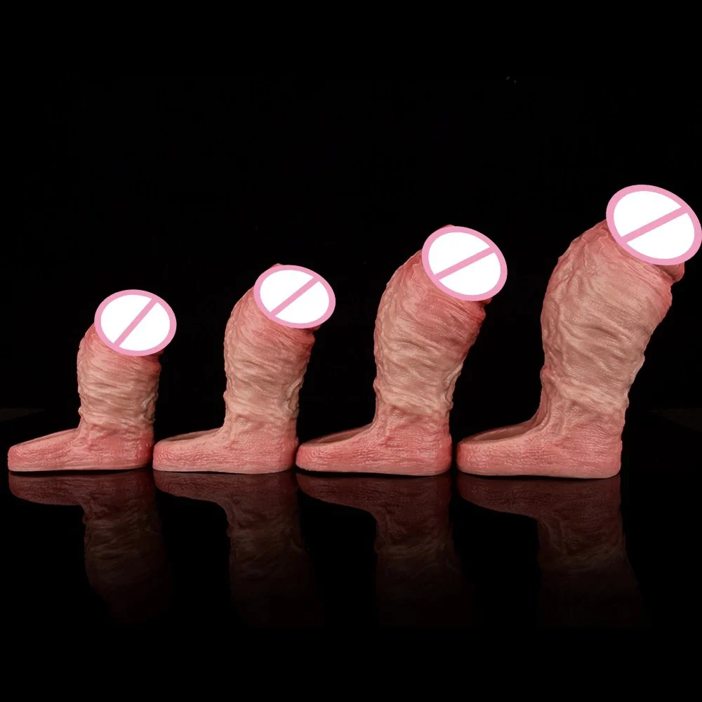Realistic 4Sizes Adult Sex Toys Skin Color Experience Silicone Penis Sleeve for Men Adult Sex Toys