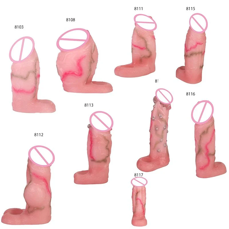 Extension Cock Sleeves Reusable Silicone Penis Sleeves Condom Adult Sex Toys for Men Couple Games